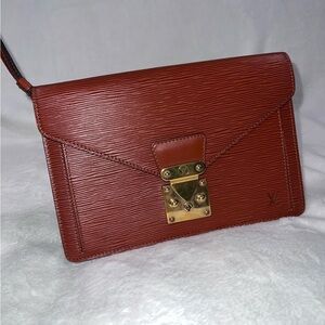 Louis Vuitton Brown Epi Clutch Bag
